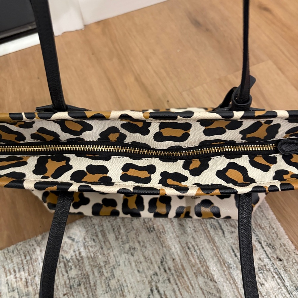 Coach Leopard Print Tote - Black and Tan - Picture 14 of 17